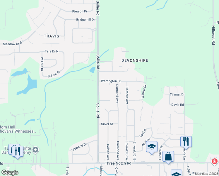 map of restaurants, bars, coffee shops, grocery stores, and more near 7050 Huntington Court North in Mobile