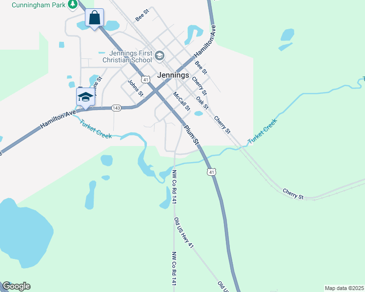 map of restaurants, bars, coffee shops, grocery stores, and more near 1538 McCall Street in Jennings