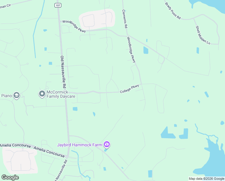 map of restaurants, bars, coffee shops, grocery stores, and more near 95438 Creekville Drive in Fernandina Beach