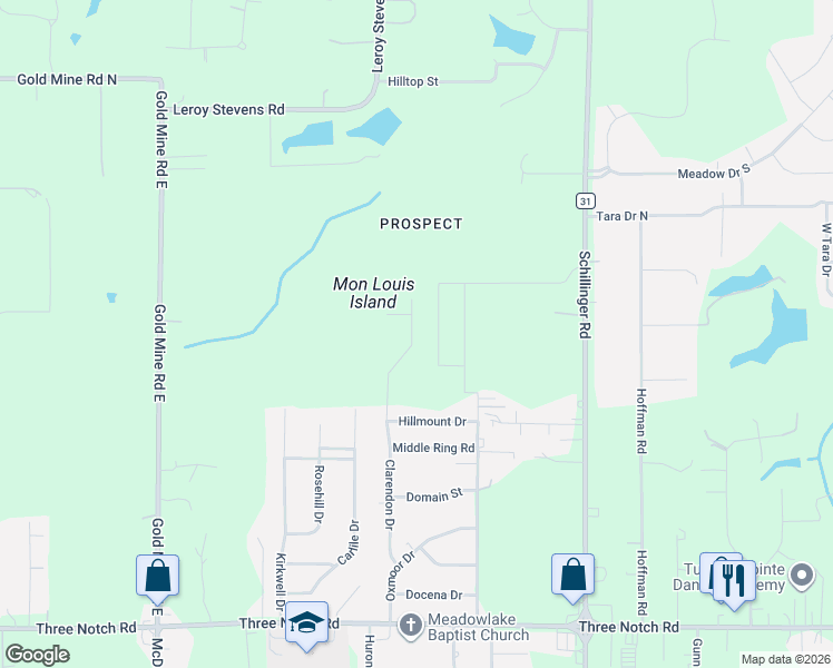 map of restaurants, bars, coffee shops, grocery stores, and more near 8060 Hillmount Drive in Mobile