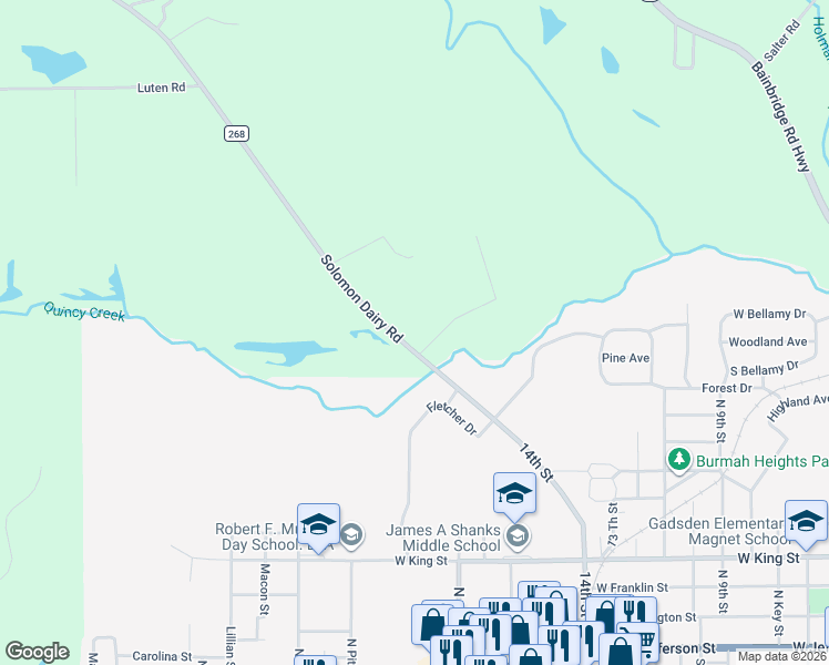 map of restaurants, bars, coffee shops, grocery stores, and more near 84 Solomon Dairy Road in Quincy