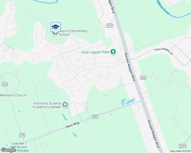 map of restaurants, bars, coffee shops, grocery stores, and more near 2316 Belen Drive in Leander