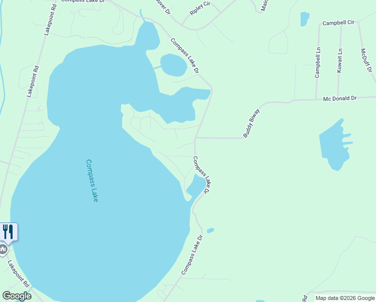 map of restaurants, bars, coffee shops, grocery stores, and more near 2686 Mona Lane in Alford
