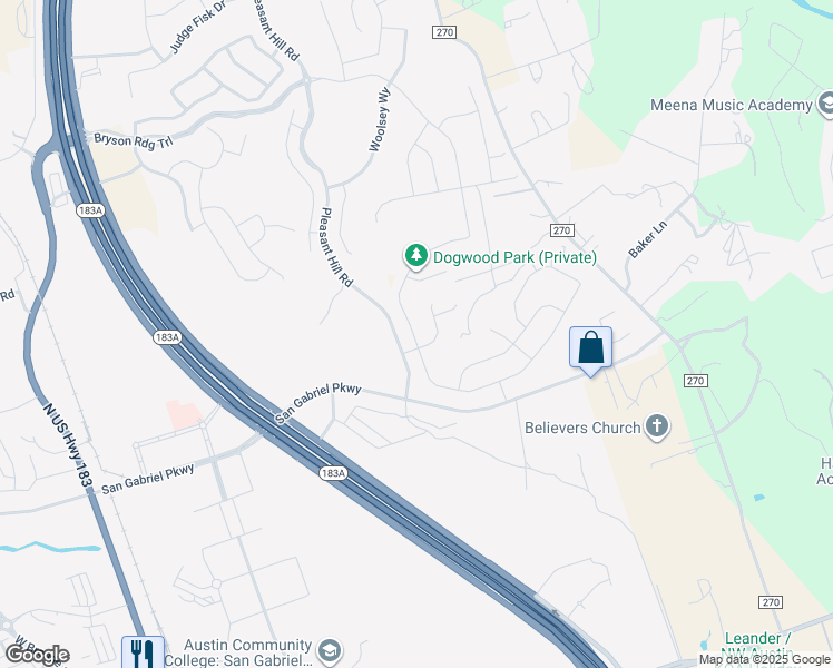 map of restaurants, bars, coffee shops, grocery stores, and more near 805 Mallow Road in Leander