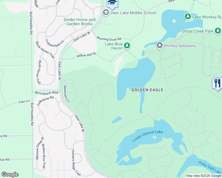 map of restaurants, bars, coffee shops, grocery stores, and more near 9199 Eagles Ridge Drive in Tallahassee