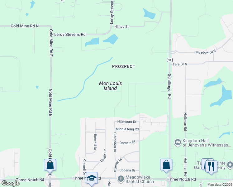 map of restaurants, bars, coffee shops, grocery stores, and more near 4818 Clarendon Drive in Mobile