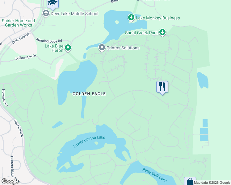 map of restaurants, bars, coffee shops, grocery stores, and more near 2953 Golden Eagle Drive East in Tallahassee