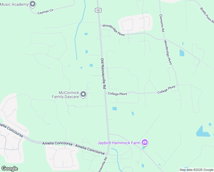 map of restaurants, bars, coffee shops, grocery stores, and more near 94959 Palm Pointe Drive South in Fernandina Beach