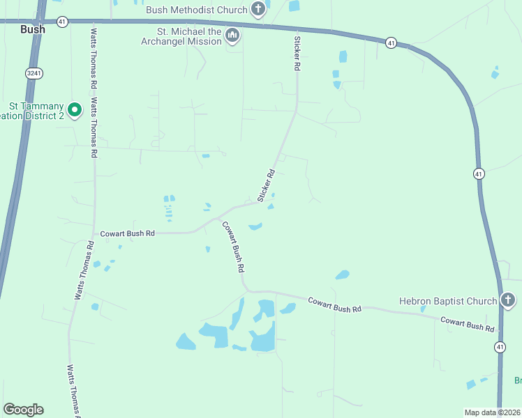 map of restaurants, bars, coffee shops, grocery stores, and more near 80314 Sticker Road in Bush