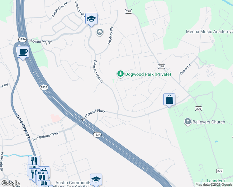 map of restaurants, bars, coffee shops, grocery stores, and more near 700 Mallow Road in Liberty Hill