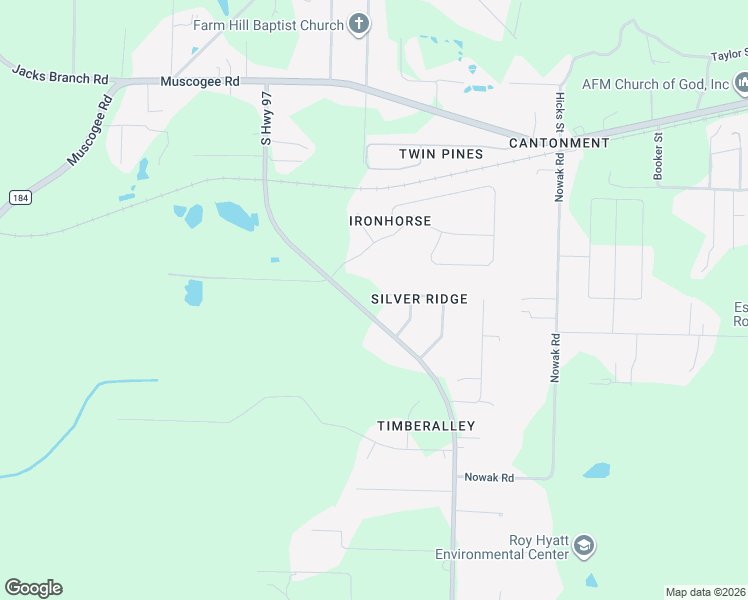map of restaurants, bars, coffee shops, grocery stores, and more near 1500 Silver Ridge Drive in Cantonment