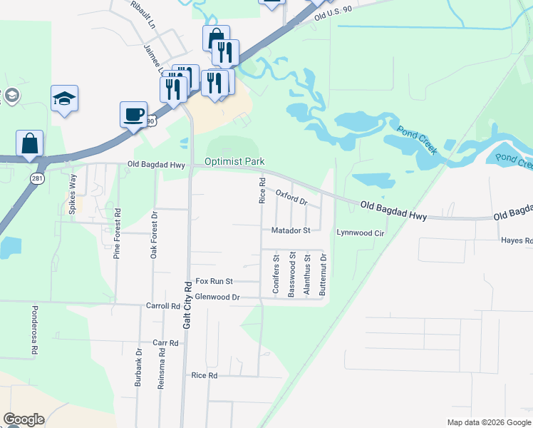 map of restaurants, bars, coffee shops, grocery stores, and more near 4556 Rice Road in Milton