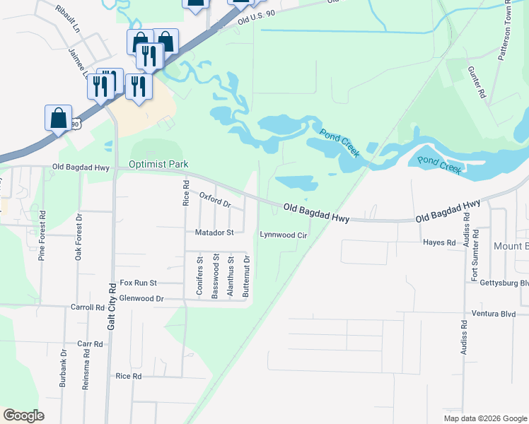 map of restaurants, bars, coffee shops, grocery stores, and more near 6410 Lynnwood Circle in Milton