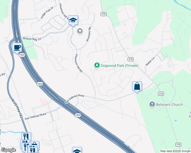 map of restaurants, bars, coffee shops, grocery stores, and more near 700 Mallow Road in Liberty Hill