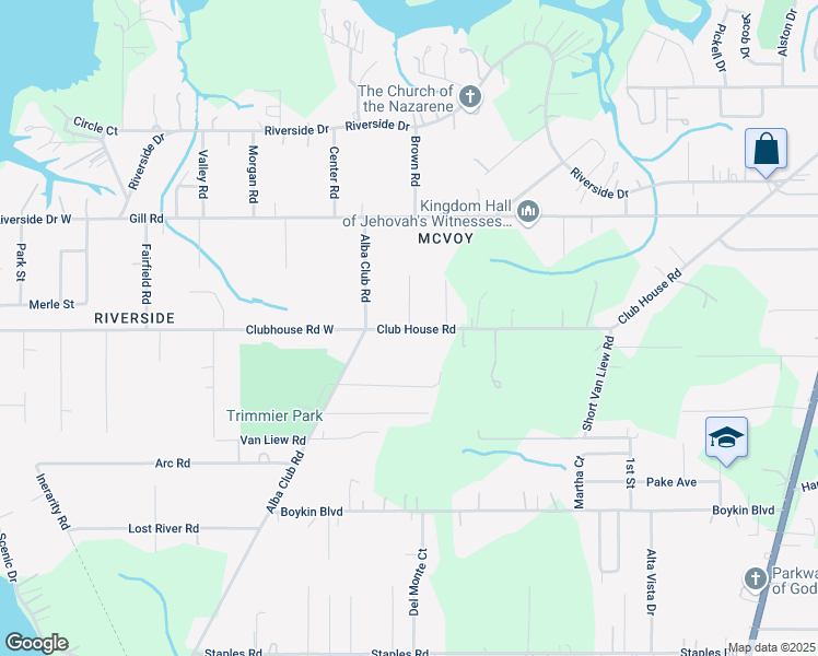 map of restaurants, bars, coffee shops, grocery stores, and more near 3498 Maureen Drive in Mobile