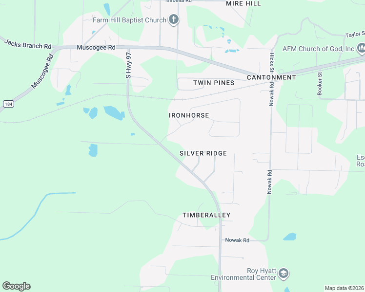 map of restaurants, bars, coffee shops, grocery stores, and more near 1500 Silver Ridge Drive in Escambia County