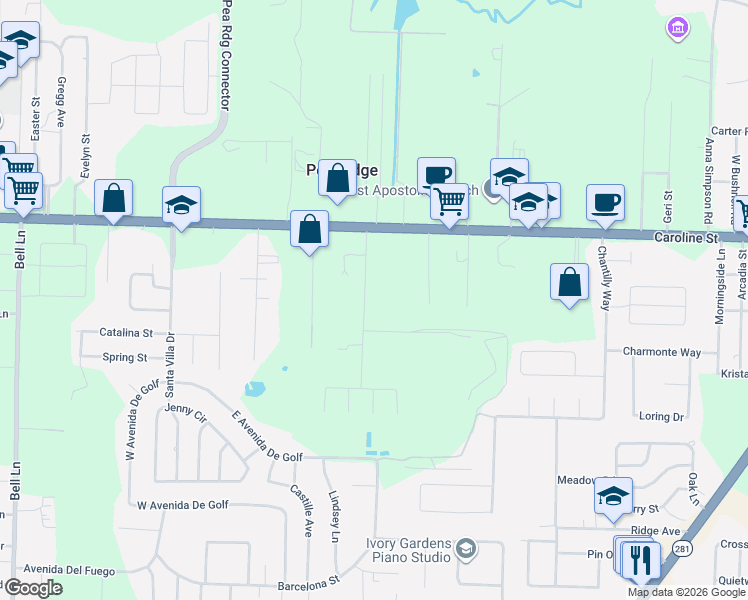 map of restaurants, bars, coffee shops, grocery stores, and more near 4528 Trice Road in Pace