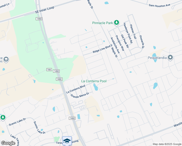 map of restaurants, bars, coffee shops, grocery stores, and more near 1409 Crested Butte Way in Georgetown