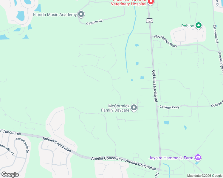 map of restaurants, bars, coffee shops, grocery stores, and more near 95335 Wild Cherry Drive in Fernandina Beach