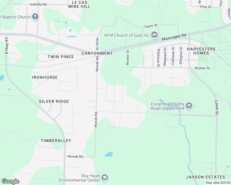 map of restaurants, bars, coffee shops, grocery stores, and more near 370 Nowak Road in Cantonment