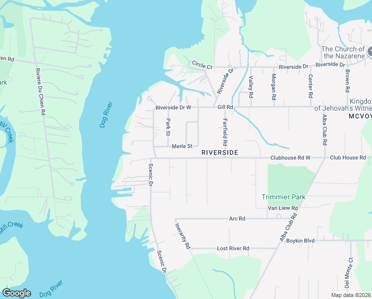 map of restaurants, bars, coffee shops, grocery stores, and more near 2917 Club House Road in Mobile