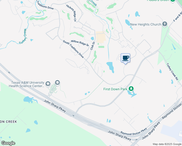 map of restaurants, bars, coffee shops, grocery stores, and more near 3095 Club Drive in Bryan