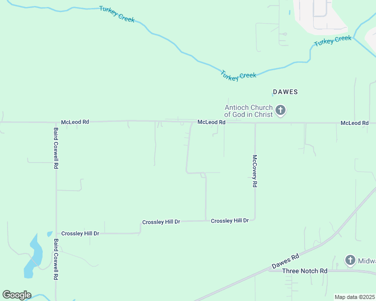 map of restaurants, bars, coffee shops, grocery stores, and more near 4310 McCovery Road Extension in Mobile