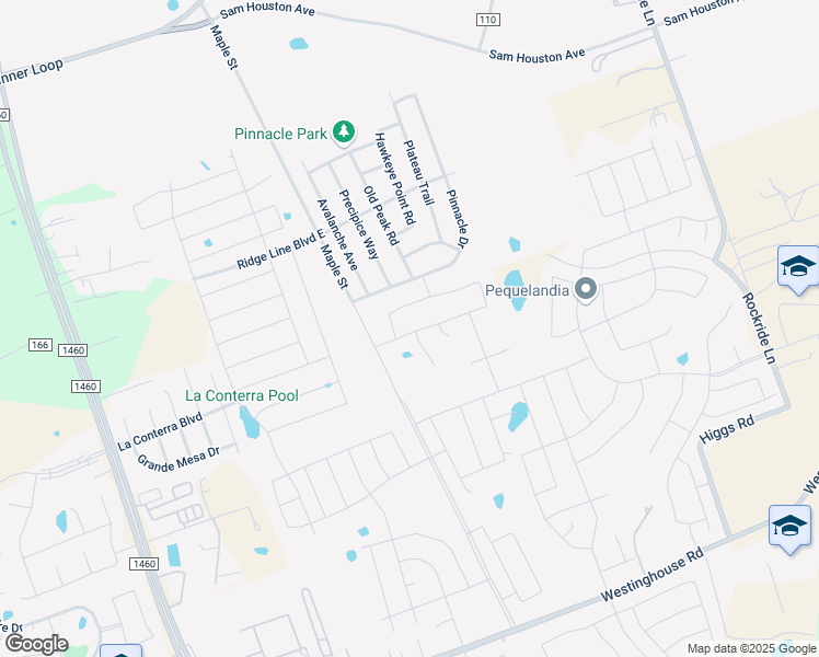 map of restaurants, bars, coffee shops, grocery stores, and more near 302 Pinnacle Drive in Georgetown
