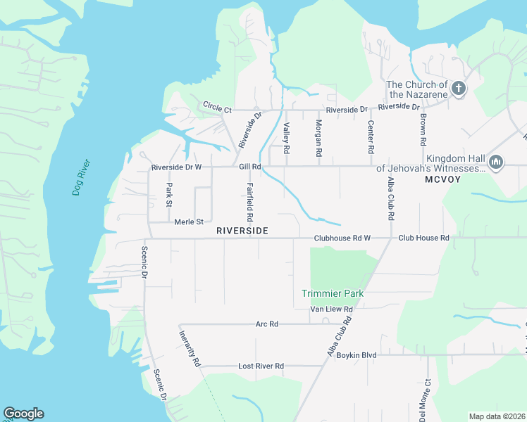 map of restaurants, bars, coffee shops, grocery stores, and more near 3407 Fairfield Road in Mobile