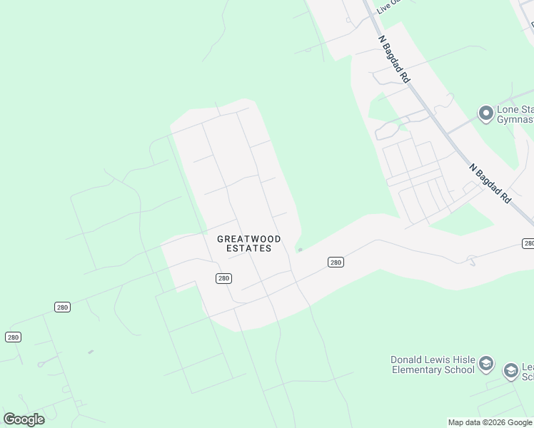 map of restaurants, bars, coffee shops, grocery stores, and more near 2601 Greatwood Trail in Leander