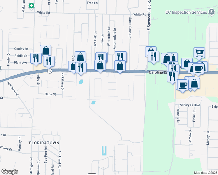 map of restaurants, bars, coffee shops, grocery stores, and more near 4408 Bellwood Circle in Milton