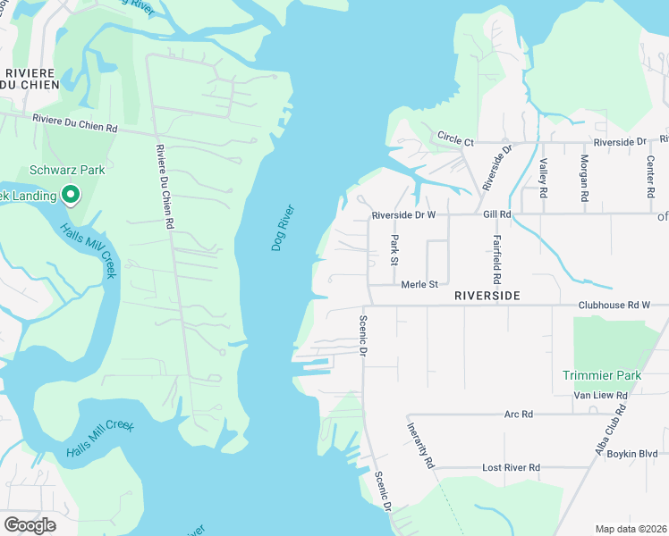 map of restaurants, bars, coffee shops, grocery stores, and more near 3116 Marcia Drive in Mobile