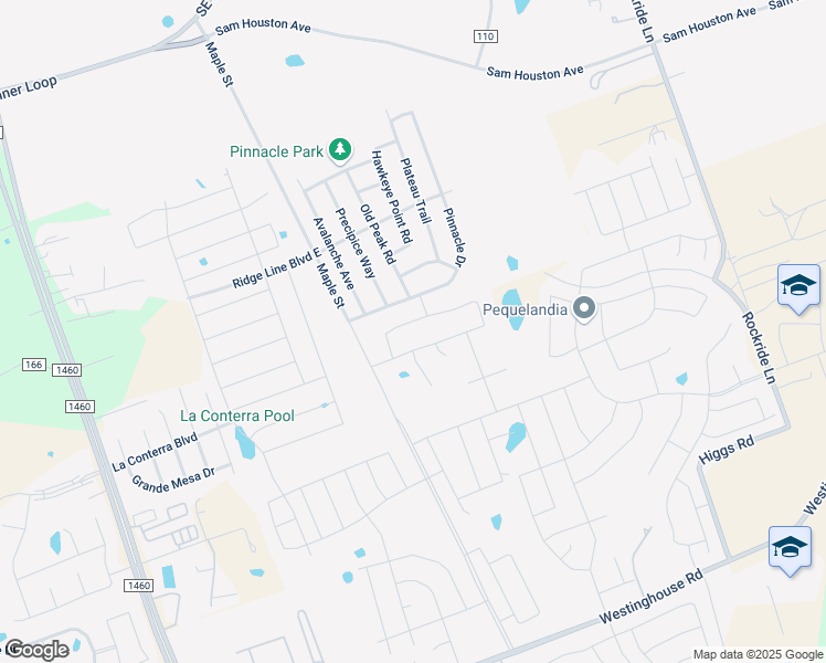 map of restaurants, bars, coffee shops, grocery stores, and more near 302 Pinnacle Drive in Georgetown