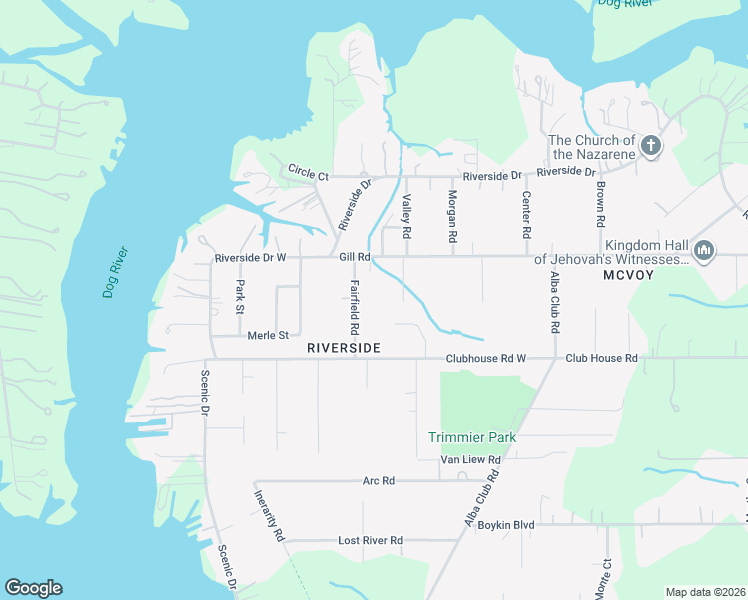map of restaurants, bars, coffee shops, grocery stores, and more near 3321 Fairfield Road in Mobile