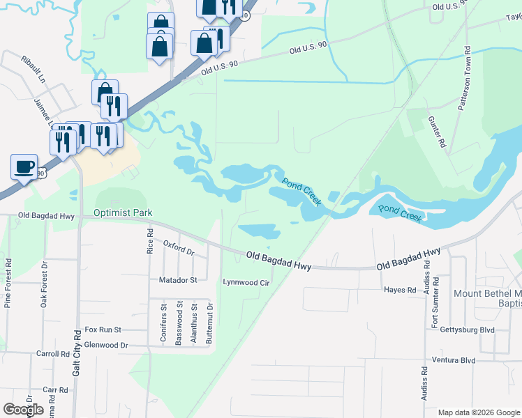 map of restaurants, bars, coffee shops, grocery stores, and more near 4617 Riley Road in Milton