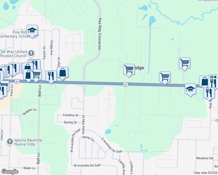map of restaurants, bars, coffee shops, grocery stores, and more near 5396 Florida 10 in Milton