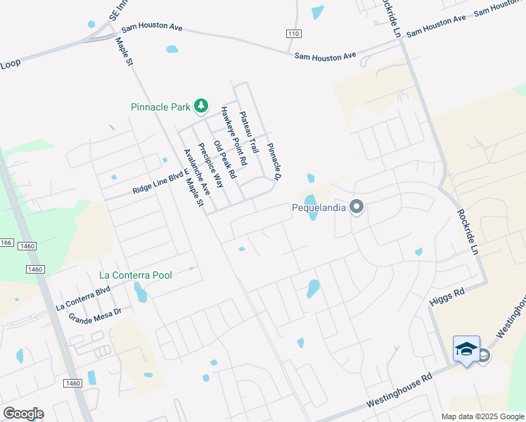 map of restaurants, bars, coffee shops, grocery stores, and more near 510 Pinnacle Drive in Georgetown