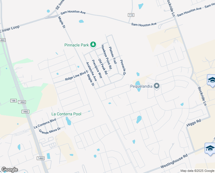 map of restaurants, bars, coffee shops, grocery stores, and more near 302 Pinnacle Drive in Georgetown