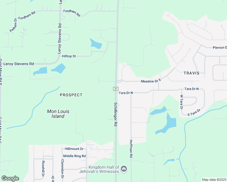 map of restaurants, bars, coffee shops, grocery stores, and more near 4002 Schillinger Road South in Mobile
