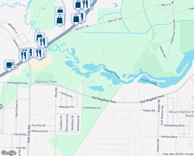 map of restaurants, bars, coffee shops, grocery stores, and more near 4617 Riley Road in Milton