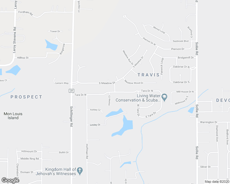 map of restaurants, bars, coffee shops, grocery stores, and more near 7555 Tara Drive North in Mobile