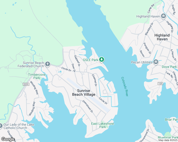 map of restaurants, bars, coffee shops, grocery stores, and more near 302 Park Ln in Sunrise Beach Village