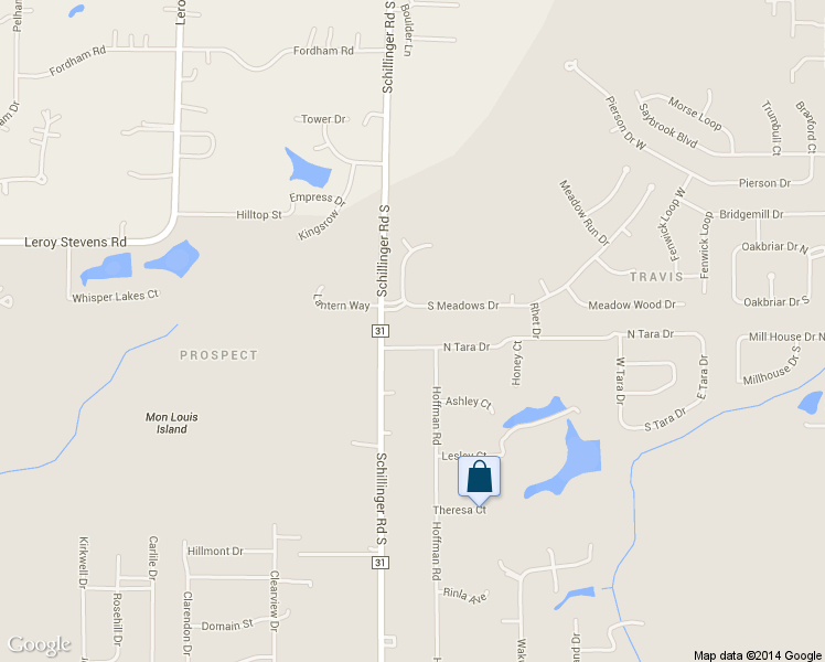 map of restaurants, bars, coffee shops, grocery stores, and more near 7762 North Tara Drive in Mobile