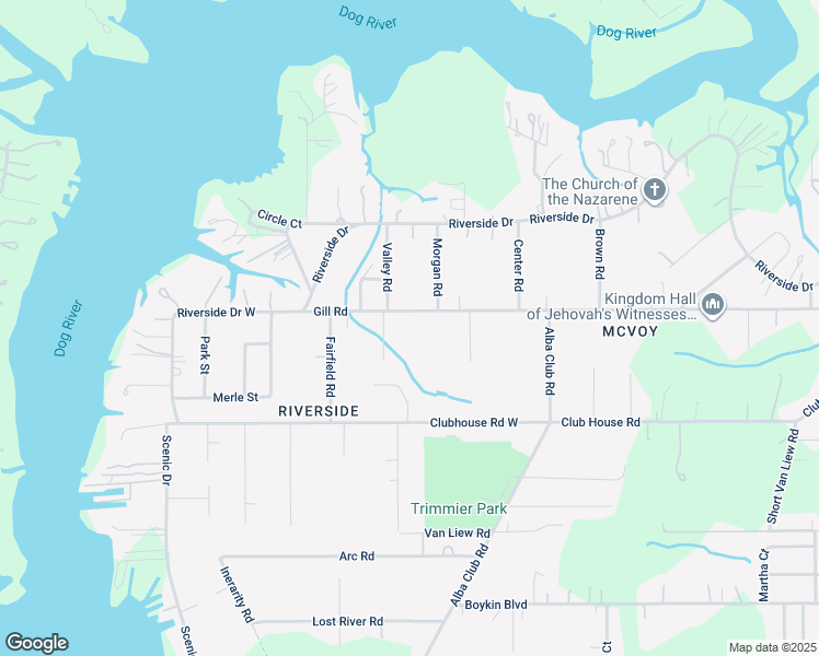 map of restaurants, bars, coffee shops, grocery stores, and more near 2715 Gill Road in Mobile