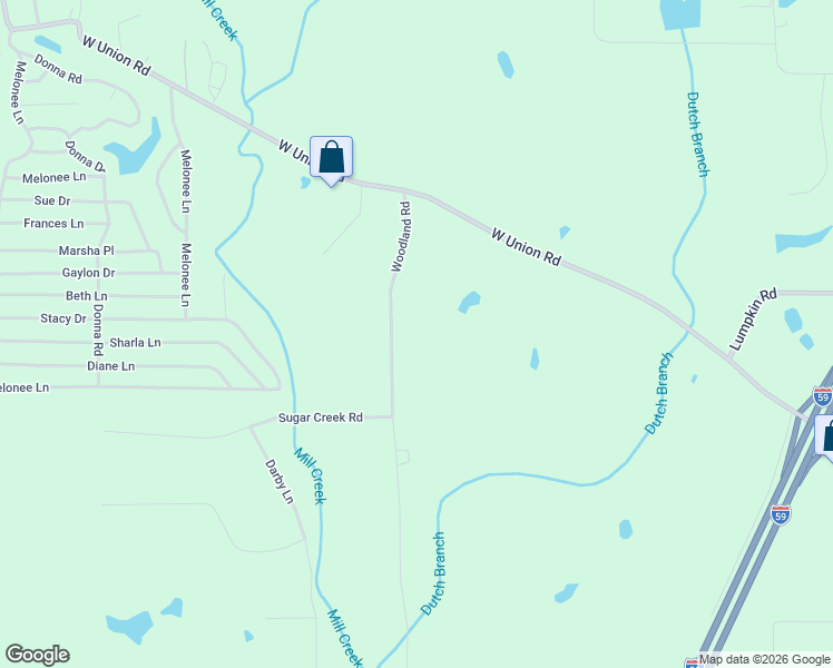 map of restaurants, bars, coffee shops, grocery stores, and more near 71 Woodland Road in Carriere