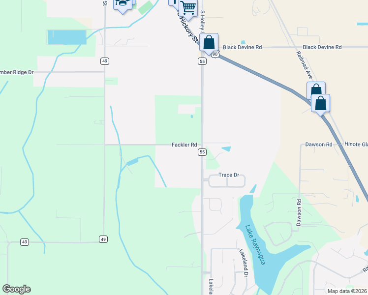map of restaurants, bars, coffee shops, grocery stores, and more near 25875 County Road 54 East in Daphne