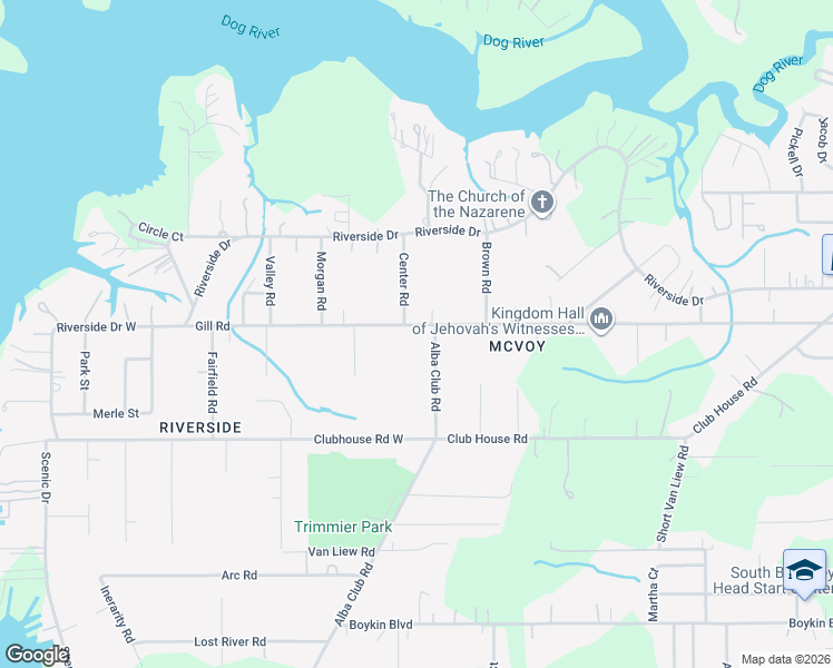 map of restaurants, bars, coffee shops, grocery stores, and more near 3312 Alba Club Rd in Mobile