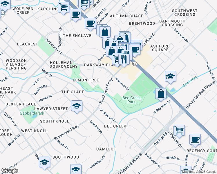 map of restaurants, bars, coffee shops, grocery stores, and more near 1804 Potomac Place in College Station