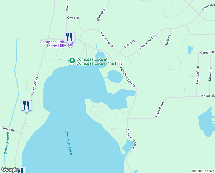 map of restaurants, bars, coffee shops, grocery stores, and more near 2659 Linda Lane in Alford