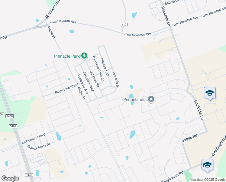 map of restaurants, bars, coffee shops, grocery stores, and more near 515 Pinnacle Drive in Georgetown